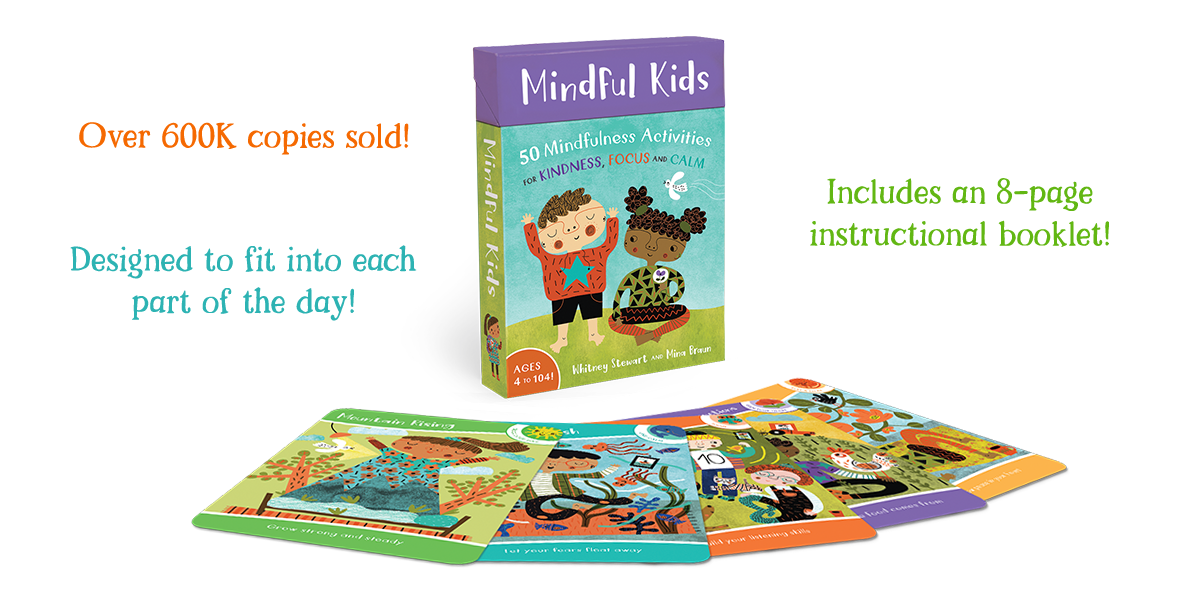 Mindful Kids Deck. Over 600K copies sold! Designed to fit into each part of the day! Includes an 8-page instructional booklet!